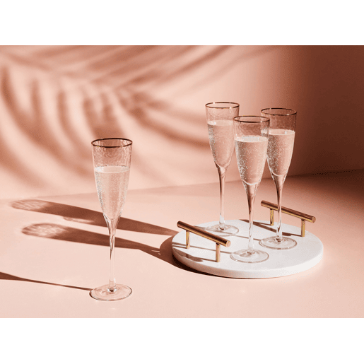 Conjunto de 4 flutes de champanhe TOPAZ 250 ml Transparente