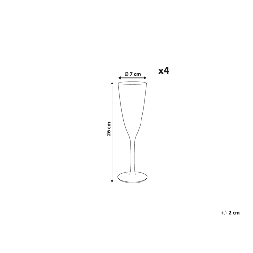 Conjunto de 4 flutes de champanhe TOPAZ 250 ml Transparente