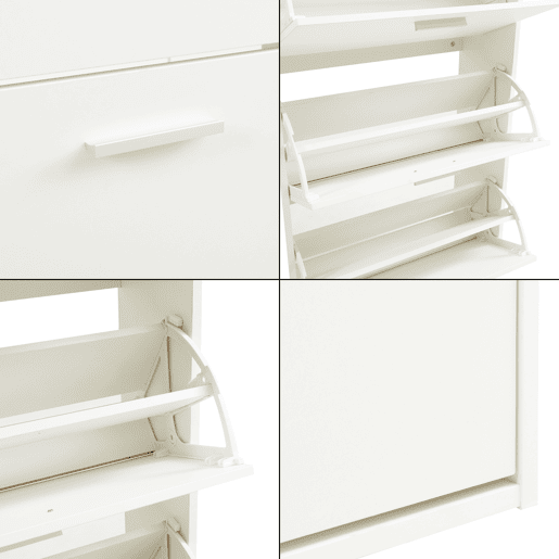 Sapateira Sykkylven 169x60x24 cm com 5 abas Branco en.casa