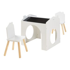 Conjunto de mesa para crianças Romso com 2 cadeiras aspecto de casa Branco en.casa