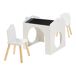 Juego infantil de mesa y 2 sillas Romso MDF en forma de casa 61 Juego infantil de mesa y 2 sillas Romso MDF en forma de casa 61 Blanco/ Madera