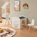Juego infantil de mesa y 2 sillas Romso MDF en forma de casa 61 Juego infantil de mesa y 2 sillas Romso MDF en forma de casa 61 Blanco/ Madera