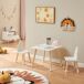 Juego infantil de mesa y 2 sillas Hovle MDF en forma de nubes 60 Juego infantil de mesa y 2 sillas Hovle MDF en forma de nubes 60 Blanco