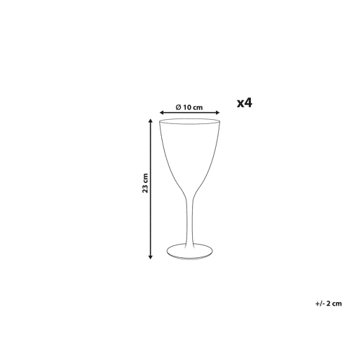 Conjunto de 4 copos de vinho TOPAZ 380 ml Transparente