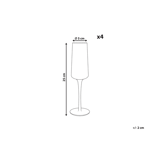 Conjunto de 4 flutes de champanhe QUARTZ 230 ml Cinzento Conjunto de 4 flutes de champanhe QUARTZ 230 ml Cinzento