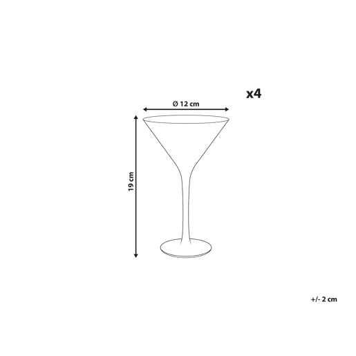 Conjunto de 4 copos para martini MORGANITE 220 ml Transparente