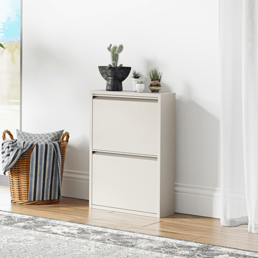 apateira Sokndal com 2 portas 71x50x15 cm metal - Branco-escuro en.casa