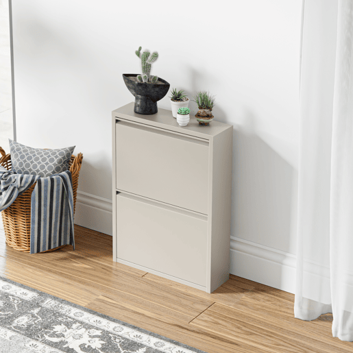 apateira Sokndal com 2 portas 71x50x15 cm metal - Branco-escuro en.casa