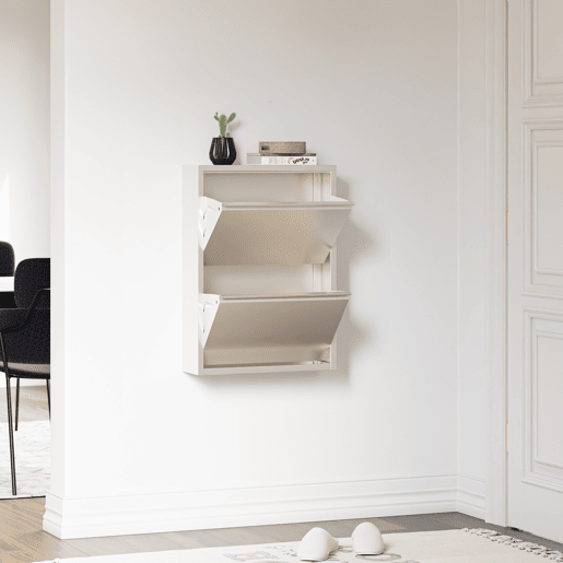 apateira Sokndal com 2 portas 71x50x15 cm metal - Branco-escuro en.casa