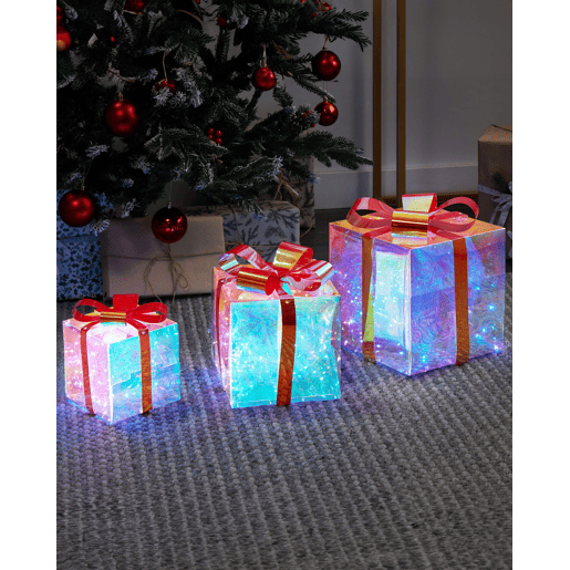 Conjunto de 3 decorações natalícias LED multicolor 25 cm CAPELLA Conjunto de 3 decorações natalícias LED multicolor 25 cm CAPELLA