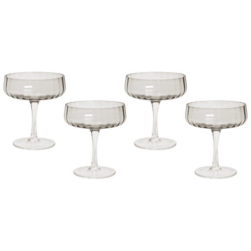 Conjunto de 4 copos de champanhe QUARTZ 170 ml Cinzento Conjunto de 4 copos de champanhe QUARTZ 170 ml Cinzento