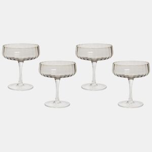 Conjunto de 4 copos de champanhe QUARTZ 170 ml Cinzento