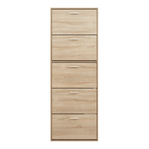 Sapateira Sykkylven 169x60x24 cm com 5 abas Carvalho Sonoma en.casa
