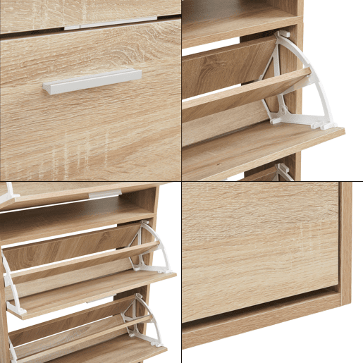 Sapateira Sykkylven 169x60x24 cm com 5 abas Carvalho Sonoma en.casa