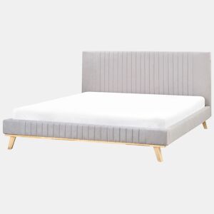 Cama Chenille TALENCE 180 x 200 cm Cinzento claro
