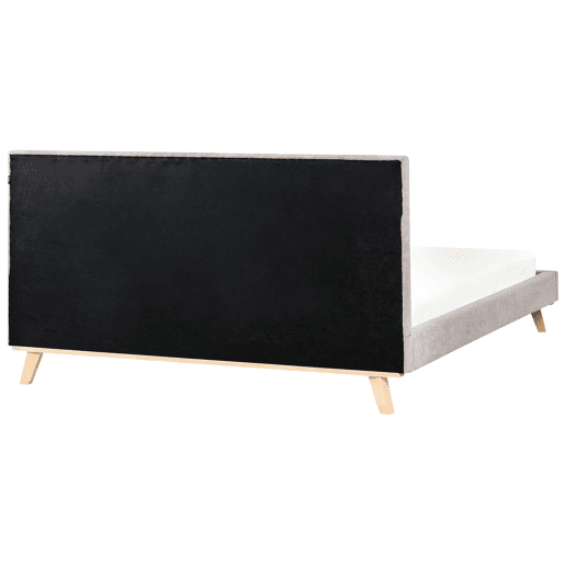 Cama Chenille TALENCE 180 x 200 cm Cinzento claro