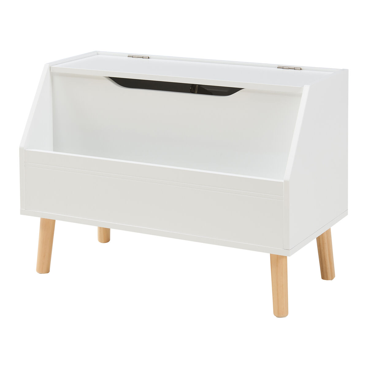 Juguetero aavanrar con tapa mdf 60x30x43cm - blanco [en.casa]