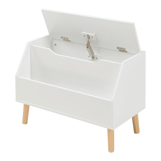 Caixa de brinquedos Aavanrar com tampa 60 x 30 x 43 cm Branco en.casa