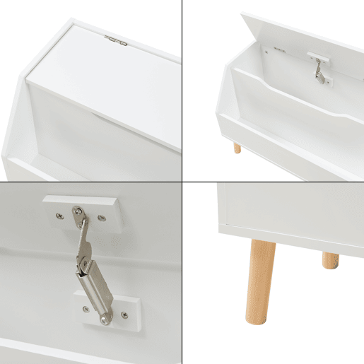 Caixa de brinquedos Aavanrar com tampa 60 x 30 x 43 cm Branco en.casa