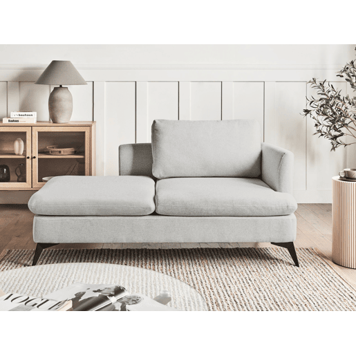 Chaise longue à direita SIEVOZ Tecido Cinzento claro
