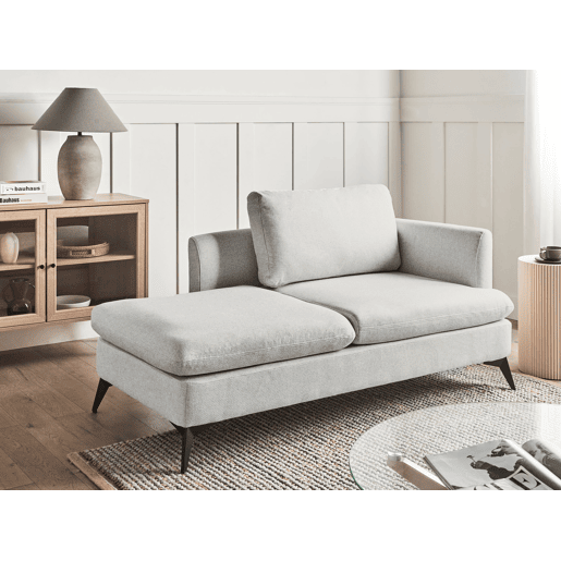 Chaise longue à direita SIEVOZ Tecido Cinzento claro