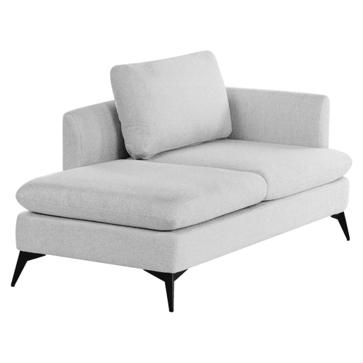 Chaise longue à direita SIEVOZ Tecido Cinzento claro