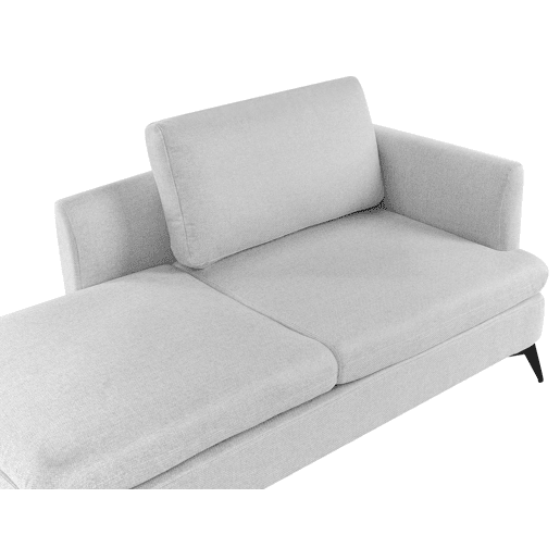Chaise longue à direita SIEVOZ Tecido Cinzento claro