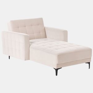Chaise longue ABERDEEN Veludo Creme claro