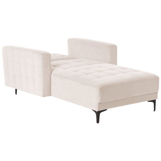 Chaise longue ABERDEEN Veludo Creme claro