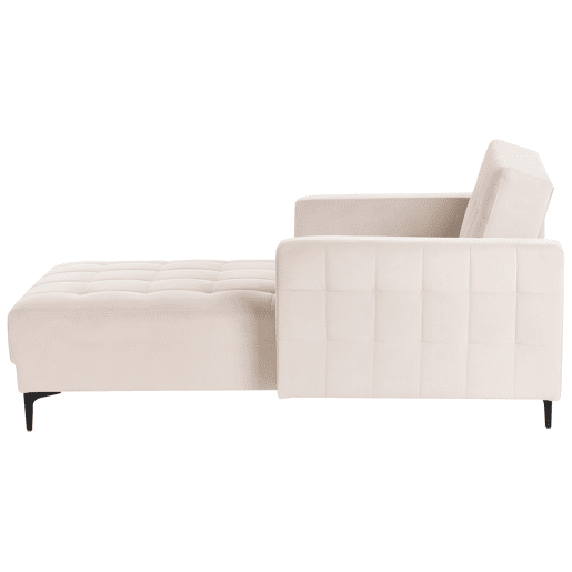 Chaise longue ABERDEEN Veludo Creme claro