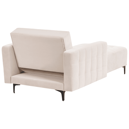 Chaise longue ABERDEEN Veludo Creme claro