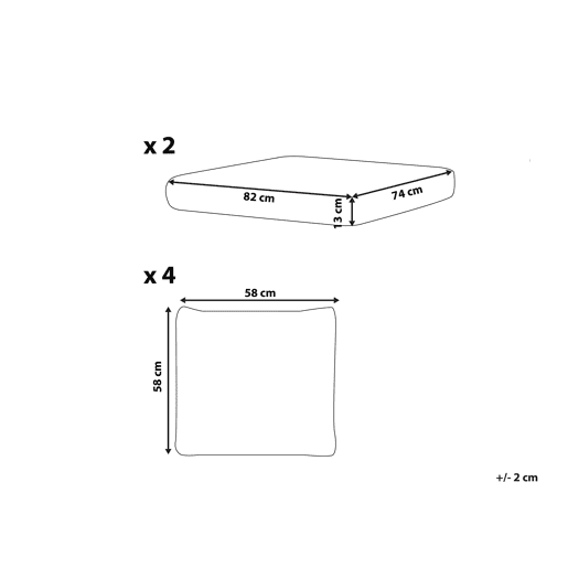 Conjunto de capas para almofadas FORLI Branco Conjunto de capas para almofadas FORLI Branco