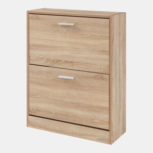 Sapateira Sykkylven 81x63x24 cm com 2 abas Carvalho Sonoma en.casa