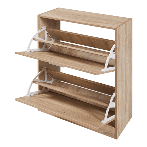 Sapateira Sykkylven 81x63x24 cm com 2 abas Carvalho Sonoma en.casa