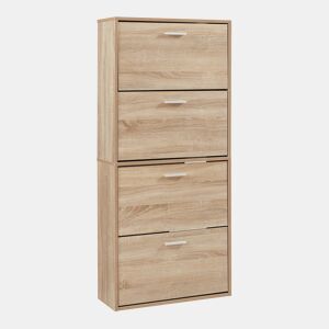 Sapateira Sykkylven 134x60x24 cm com 4 abas Carvalho Sonoma en.casa