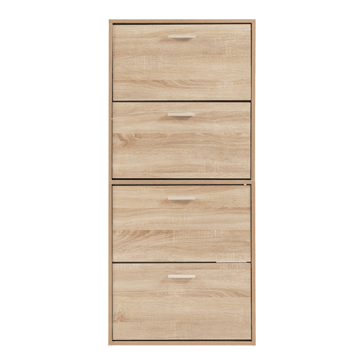 Sapateira Sykkylven 134x60x24 cm com 4 abas Carvalho Sonoma en.casa