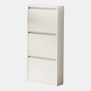 Sapateira Sokndal com 3 portas 104x50x15 cm metal - Branco-escuro en.casa