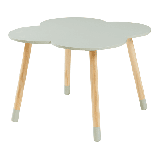 Conjunto mesa e 2 cadeiras para crianças Epim design de nuvens Verde en.casa