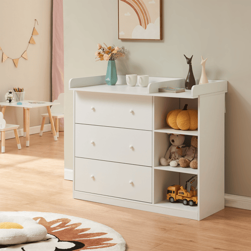 Trocador Beldinupp com tapete muda-fraldas amovível 93 x 110 x 55 cm Branco en.casa
