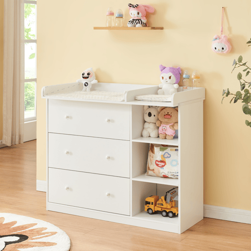 Trocador Beldinupp com tapete muda-fraldas amovível 93 x 110 x 55 cm Branco en.casa
