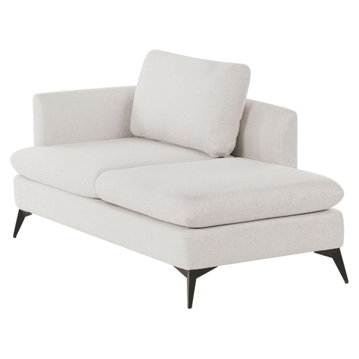 Chaise longue à esquerda SIEVOZ Tecido Creme claro