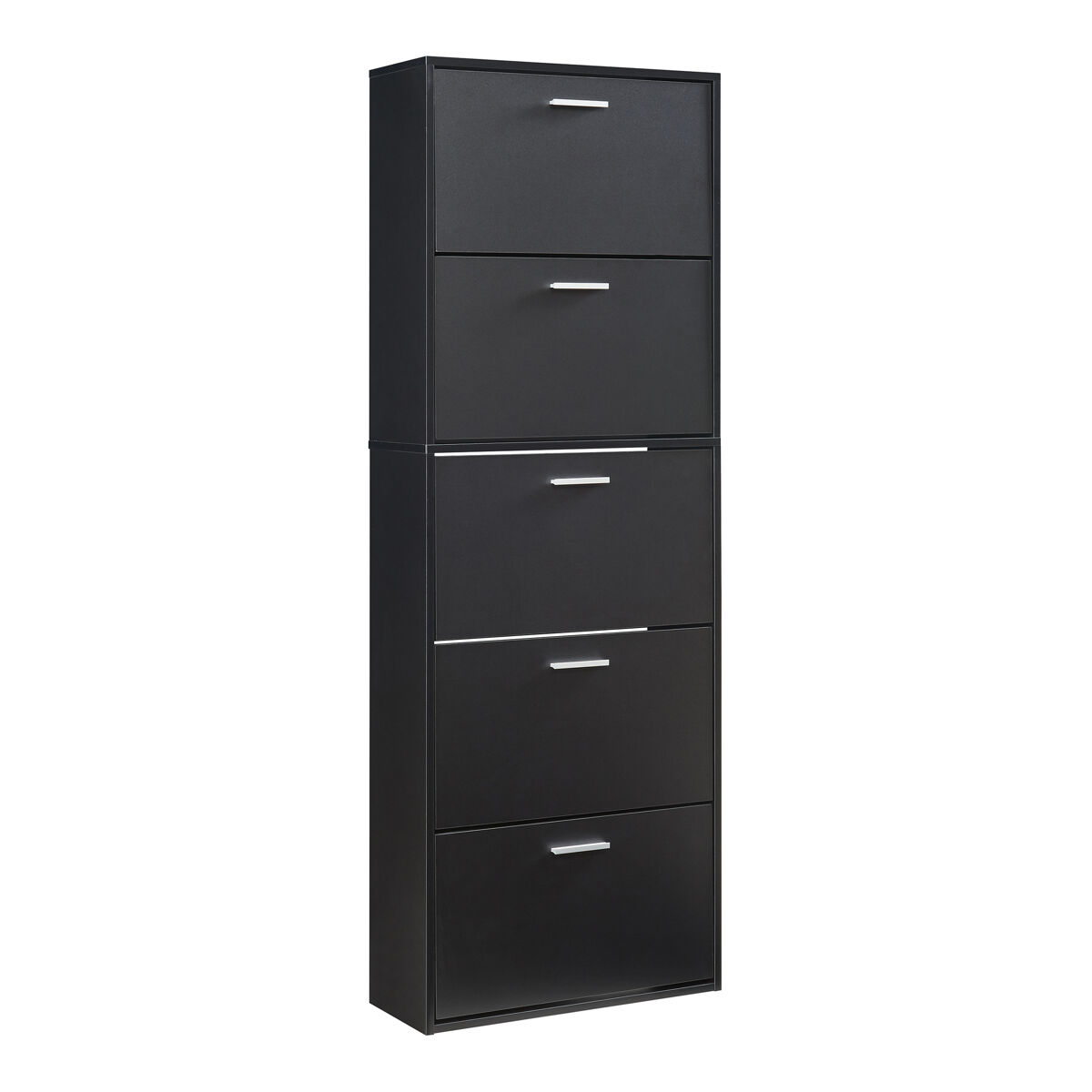 Zapatero sykkylven con 5 puertas 169x60x24 cm - negro [en.casa]
