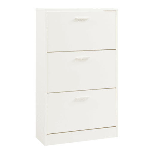 Sapateira Sykkylven 103x60x24 cm com 3 abas Branco en.casa