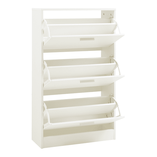 Sapateira Sykkylven 103x60x24 cm com 3 abas Branco en.casa