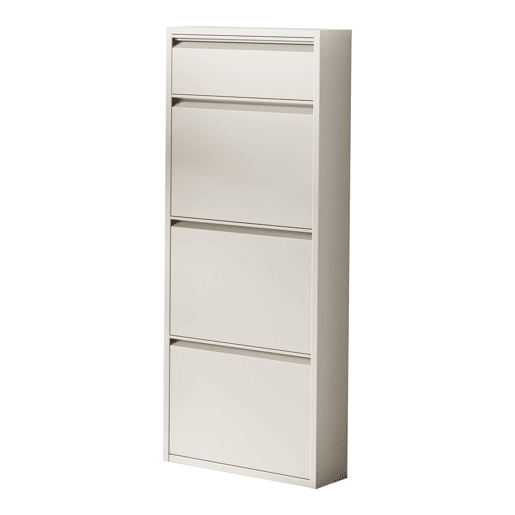 Sapateira Sokndal com 3+1 portas 118x50x15 cm metal - Branco-escuro en.casa