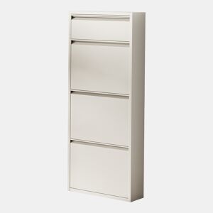 Sapateira Sokndal com 3+1 portas 118x50x15 cm metal - Branco-escuro en.casa