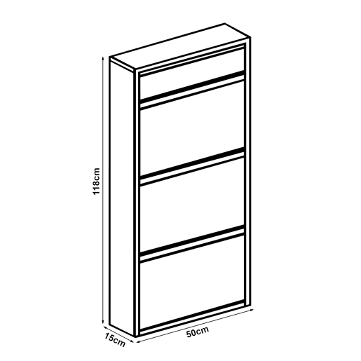 Sapateira Sokndal com 3+1 portas 118x50x15 cm metal - Branco-escuro en.casa