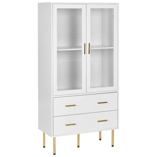 Armário com vitrine MILORA 80 cm Branco Armário com vitrine MILORA 80 cm Branco