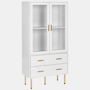 Armário com vitrine MILORA 80 cm Branco