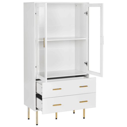 Armário com vitrine MILORA 80 cm Branco Armário com vitrine MILORA 80 cm Branco